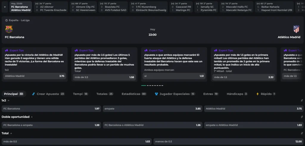 BetOnRed Tipos de apuestas